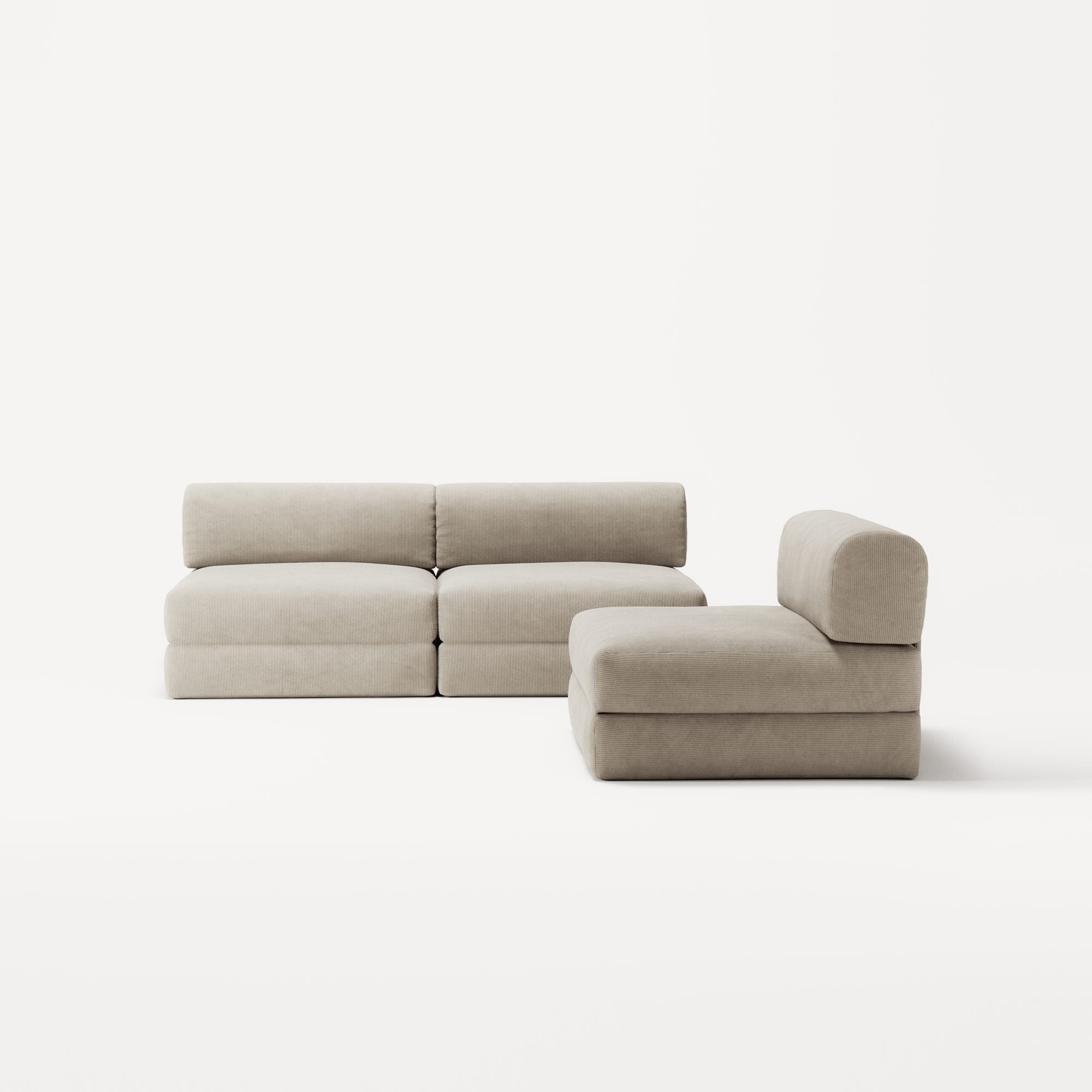 LUNA - 3 Seater Lounge - Corduroy Off-White