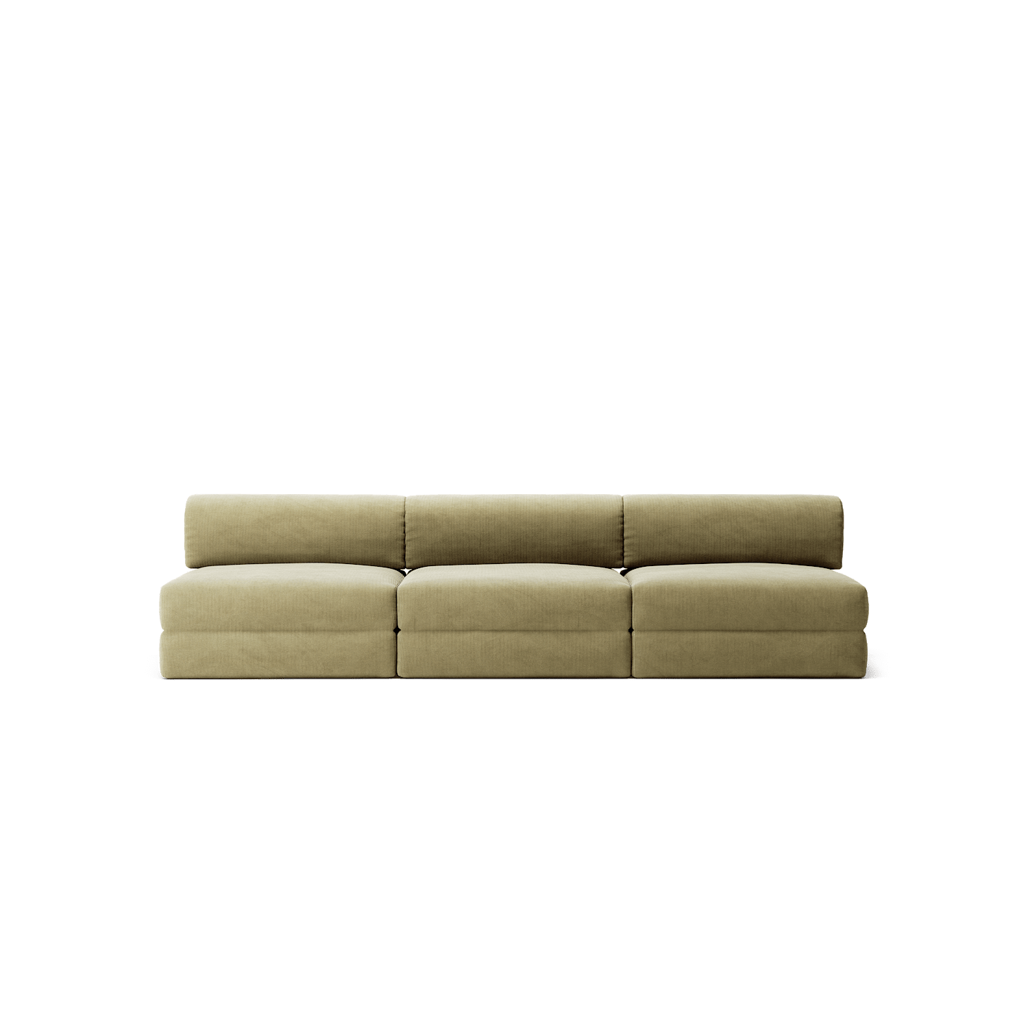 LUNA - 3 Seater Lounge - Corduroy Lime