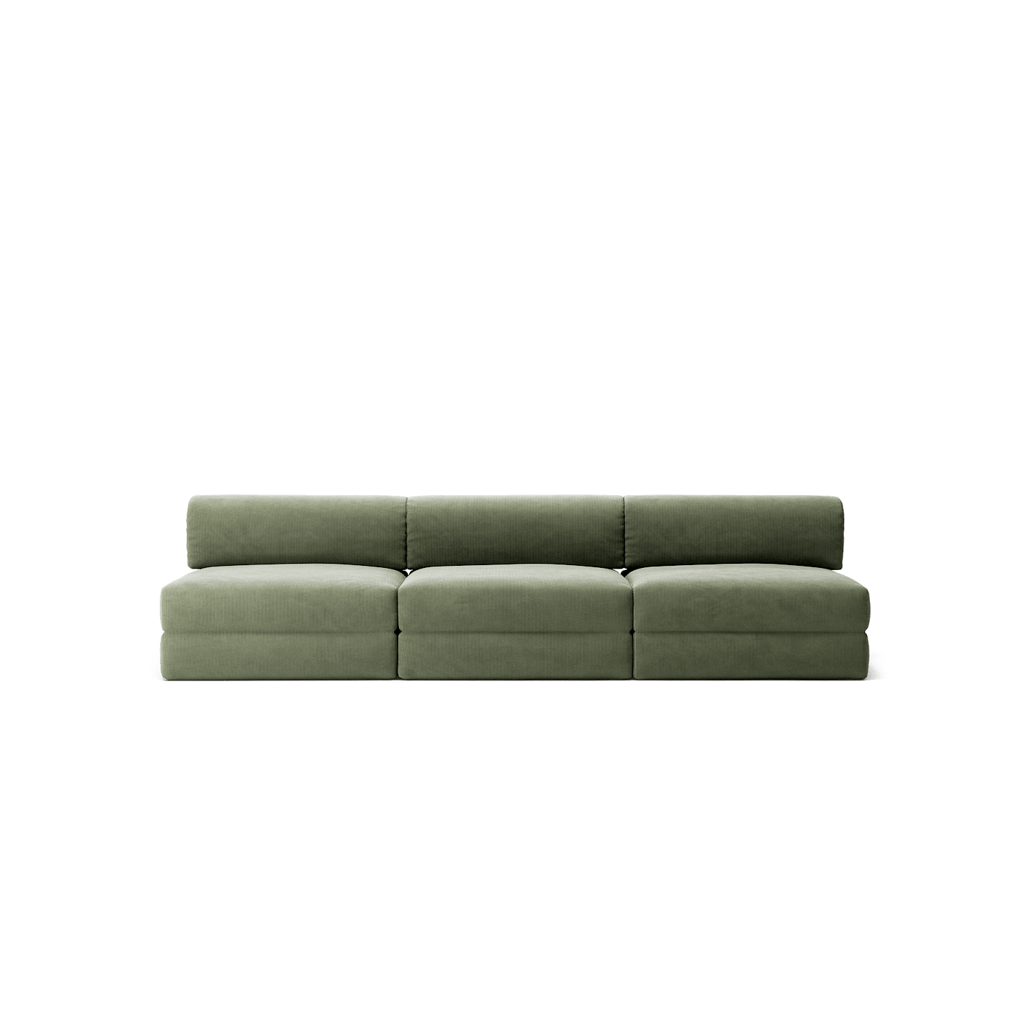 LUNA - 3 Seater Lounge - Corduroy Moss Green