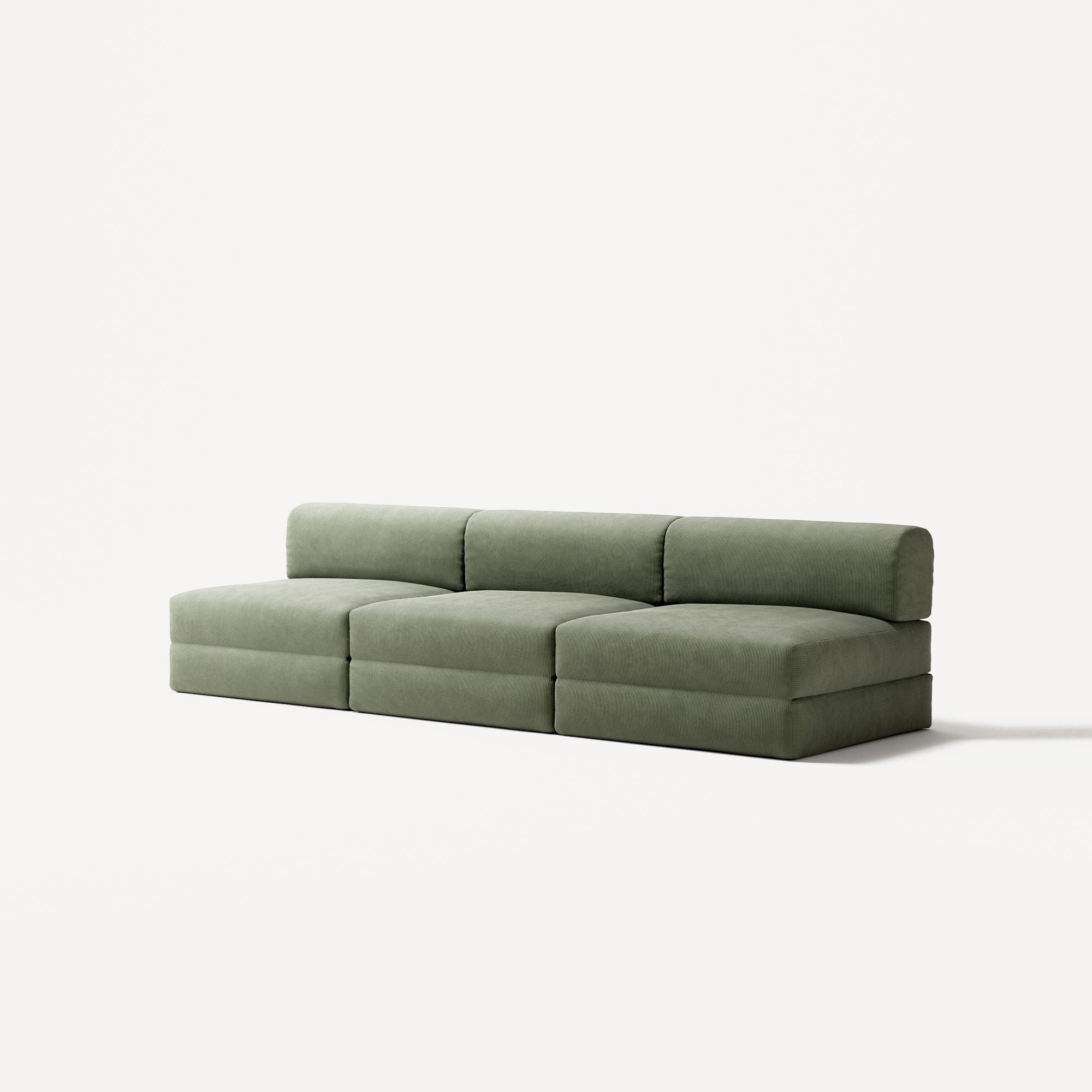 LUNA - 3 Seater Lounge - Corduroy Moss Green