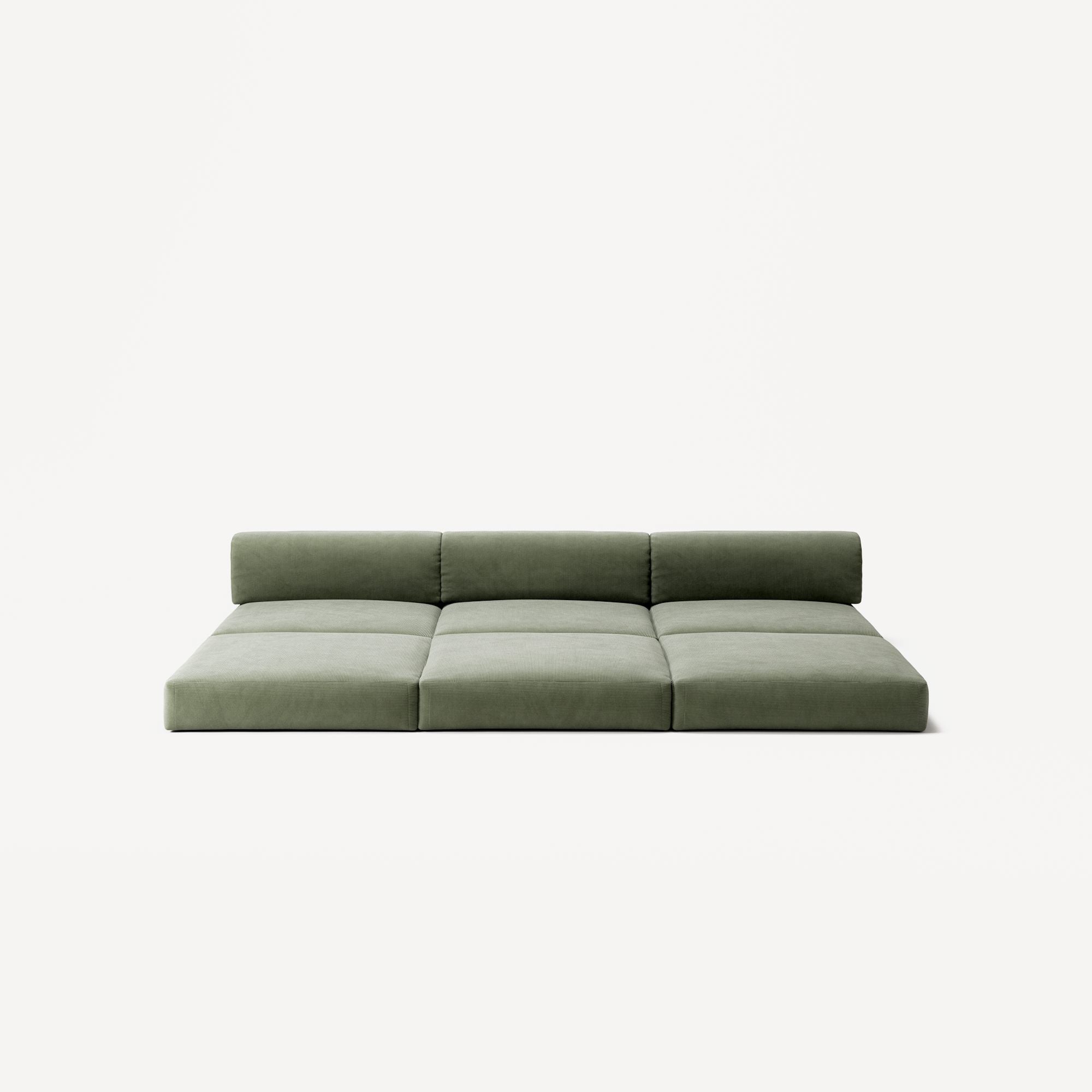 LUNA - 3 Seater Lounge - Corduroy Moss Green