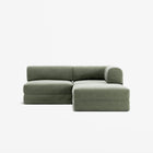 LUNA - 2 Seat with open end - Left - Corduroy Moss Green