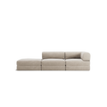 LUNA - 2 Seat with open end - Left - Corduroy Pale Beige