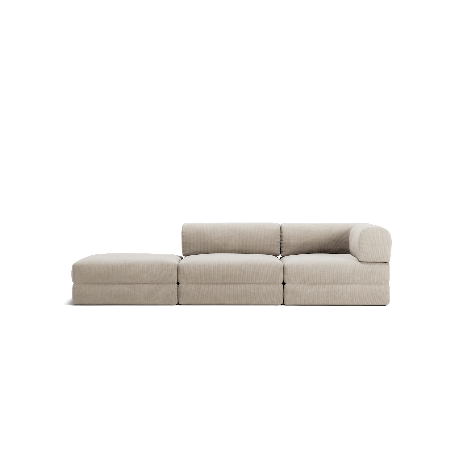 LUNA - 2 Seat with open end - Left - Corduroy Pale Beige