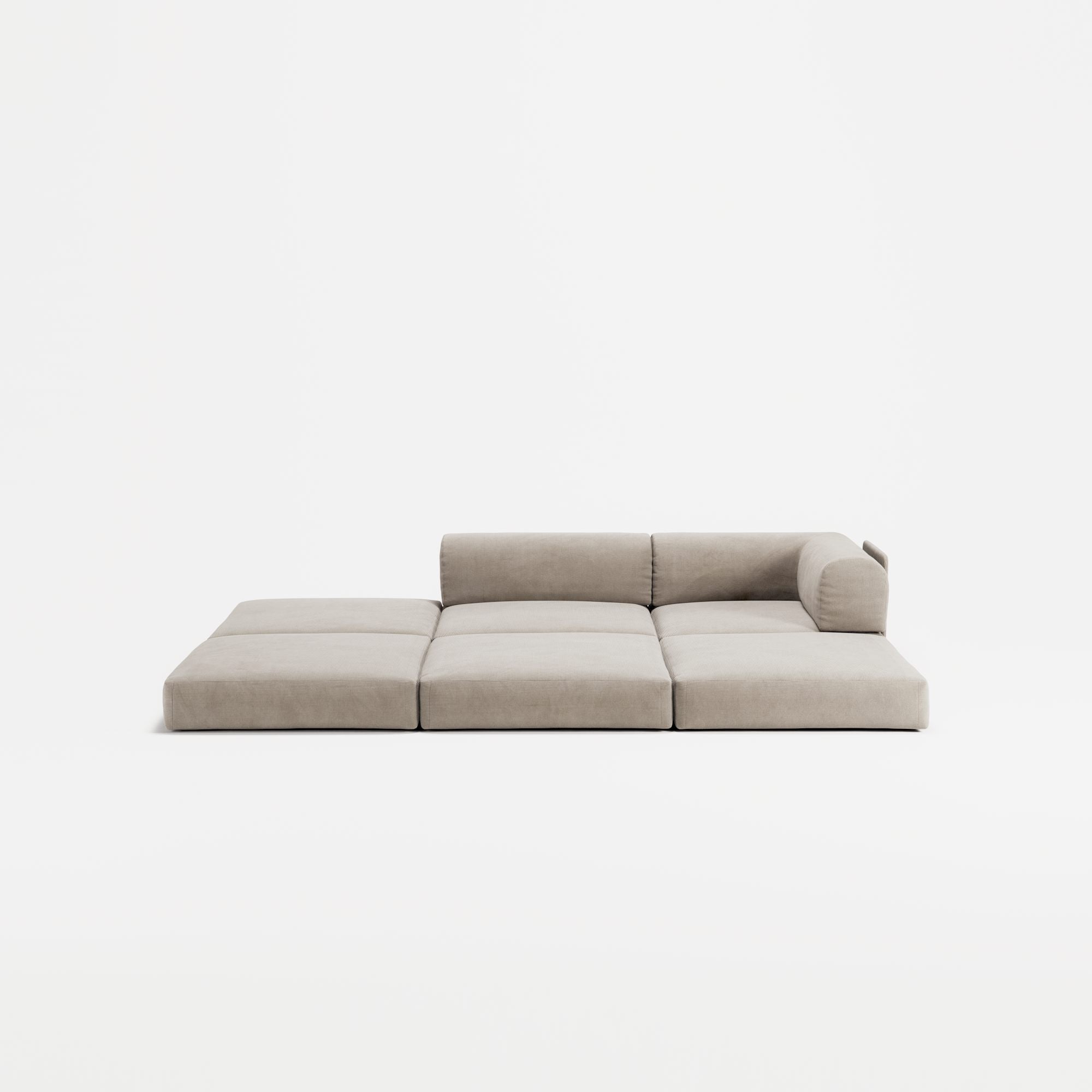 LUNA - 2 Seat with open end - Left - Corduroy Pale Beige