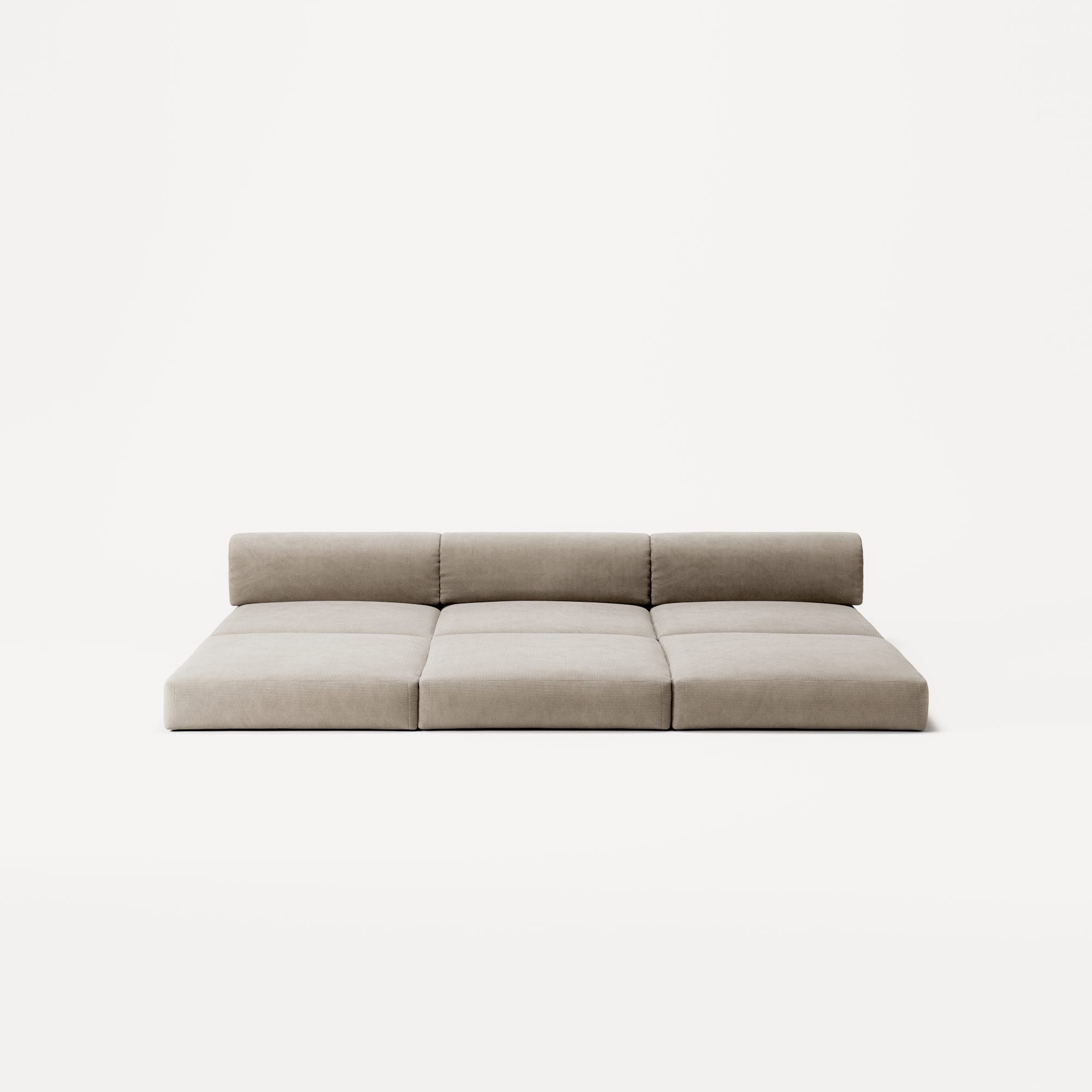 LUNA - 3 Seater Lounge - Corduroy Pale Beige