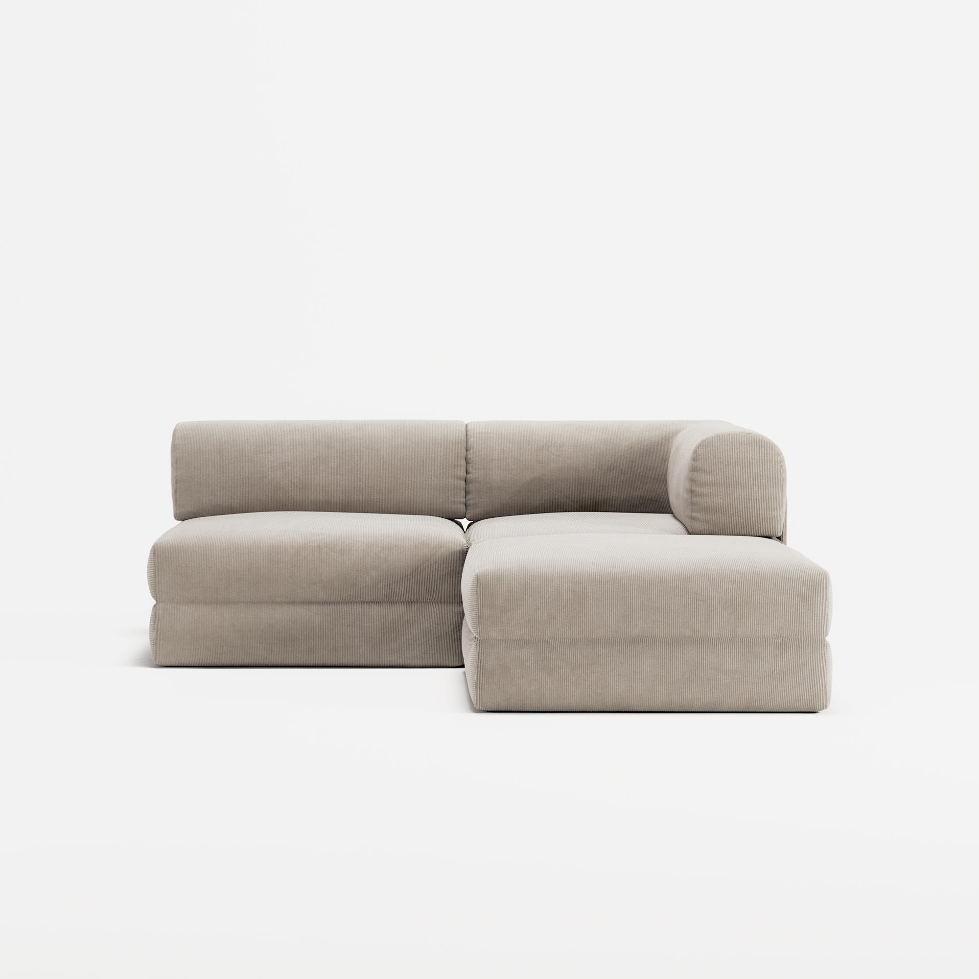 LUNA - 2 Seat with open end - Left - Corduroy Pale Beige