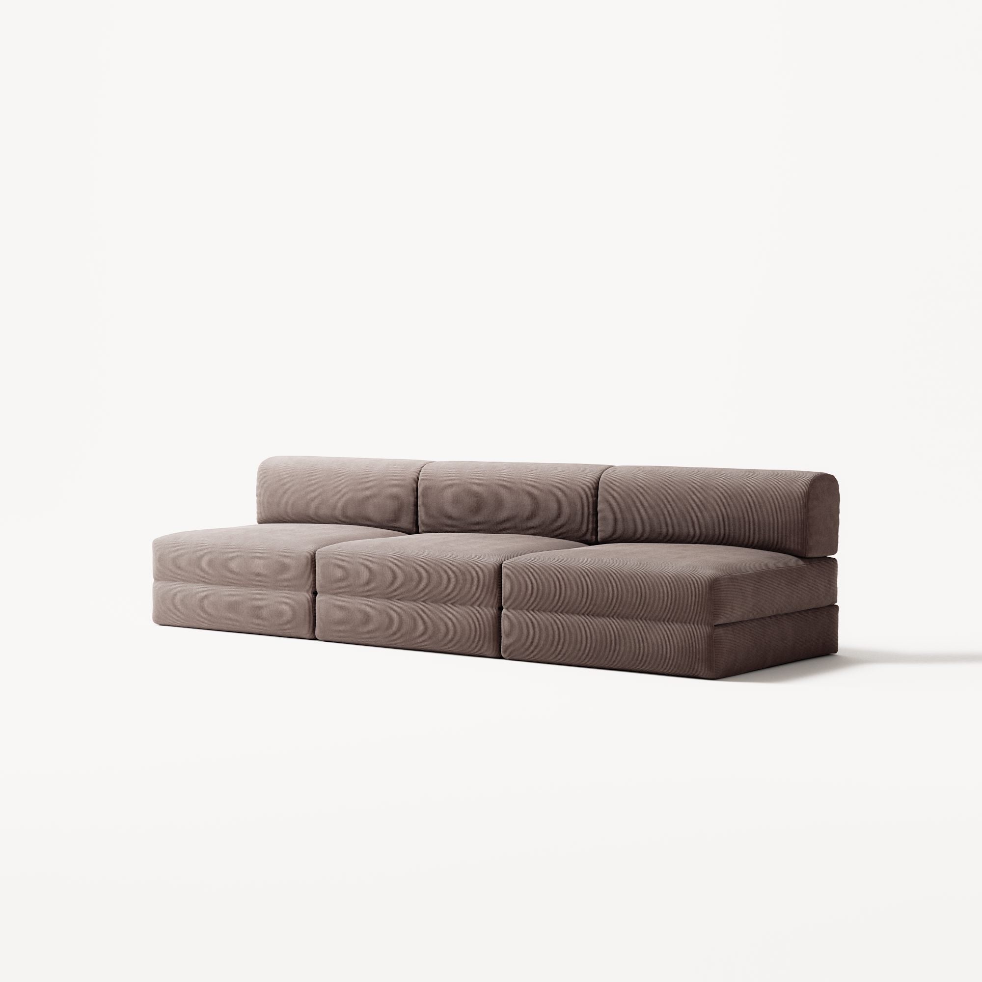 LUNA - 3 Seater Lounge - Corduroy Warm Brown