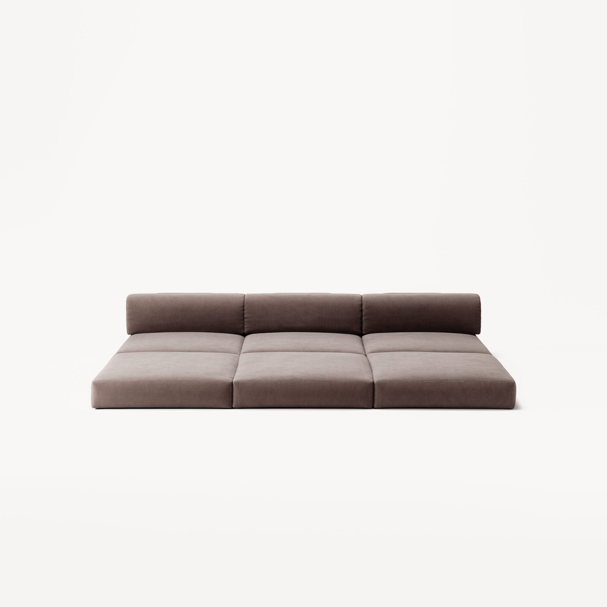LUNA - 3 Seater Lounge - Corduroy Warm Brown