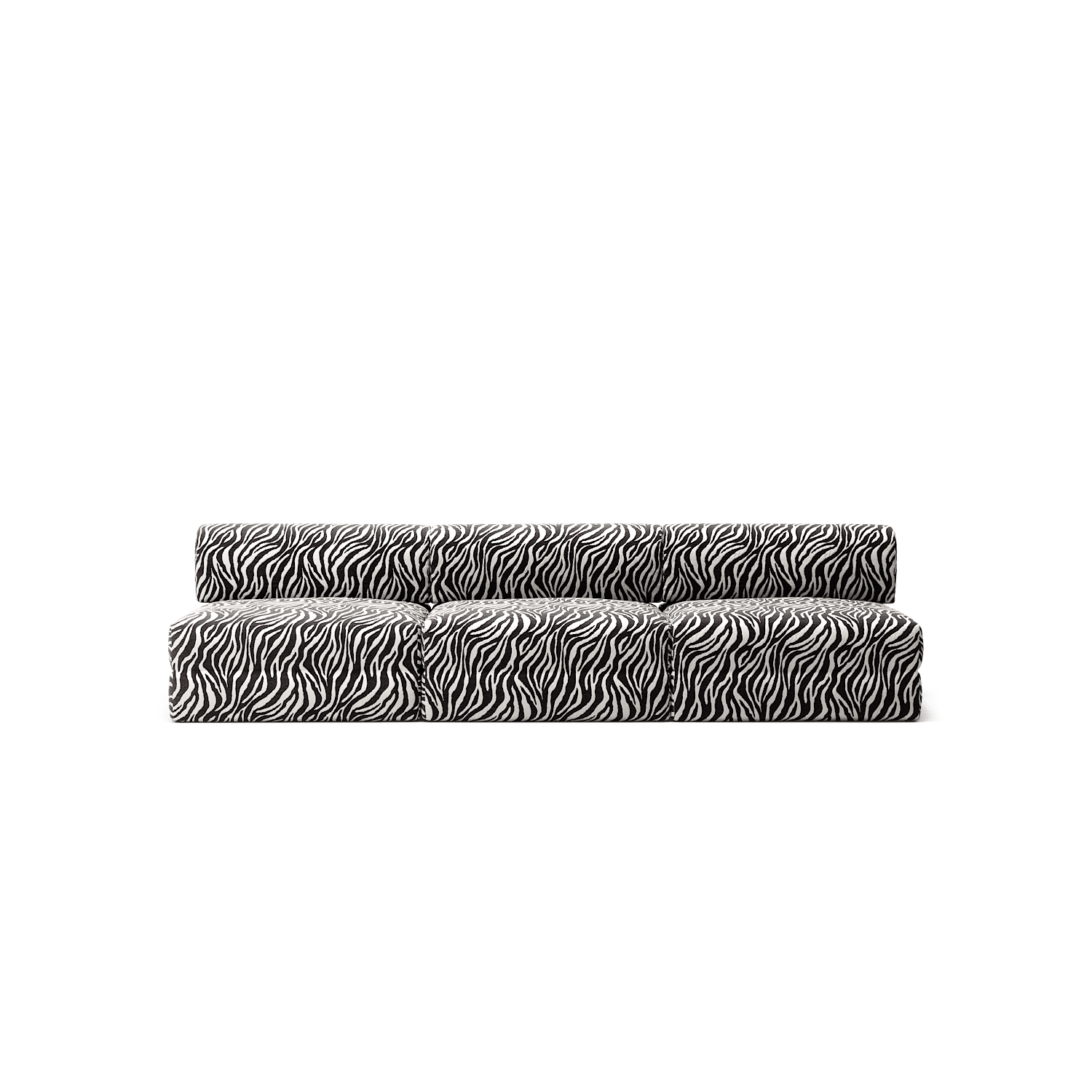 LUNA - 3 Seater Lounge - Chenille Jacquard Zebra Black White