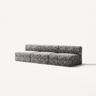 LUNA - 3 Seater Lounge - Chenille Jacquard Zebra Black White