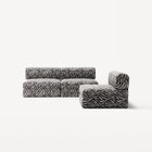 LUNA - 3 Seater Lounge - Chenille Jacquard Zebra Black White