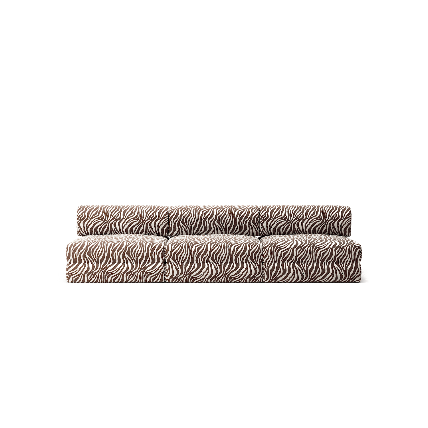 LUNA - 3 Seater Lounge - Chenille Jacquard Zebra Brown White