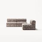 LUNA - 3 Seater Lounge - Chenille Jacquard Zebra Brown White