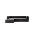LUNA - 3 Seater with chaise lounge - Left - Corduroy Charcoal