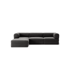 LUNA - 3 Seater with chaise lounge - Left - Corduroy Charcoal