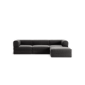 LUNA - 3 Seater with chaise lounge - Right - Corduroy Charcoal