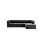 LUNA - 3 Seater with chaise lounge - Right - Corduroy Charcoal