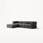 LUNA - 3 Seater with chaise lounge - Left - Corduroy Charcoal