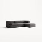 LUNA - 3 Seater with chaise lounge - Right - Corduroy Charcoal