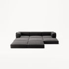 LUNA - 3 Seater with chaise lounge - Left - Corduroy Charcoal