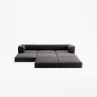 LUNA - 3 Seater with chaise lounge - Right - Corduroy Charcoal