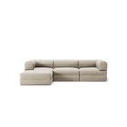 LUNA - 3 Seater with chaise lounge - Left - Corduroy Off-White