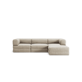 LUNA - 3 Seater with chaise lounge - Right - Corduroy Off-White
