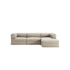 LUNA - 3 Seater with chaise lounge - Right - Corduroy Off-White