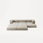 LUNA - 3 Seater with chaise lounge - Left - Corduroy Off-White