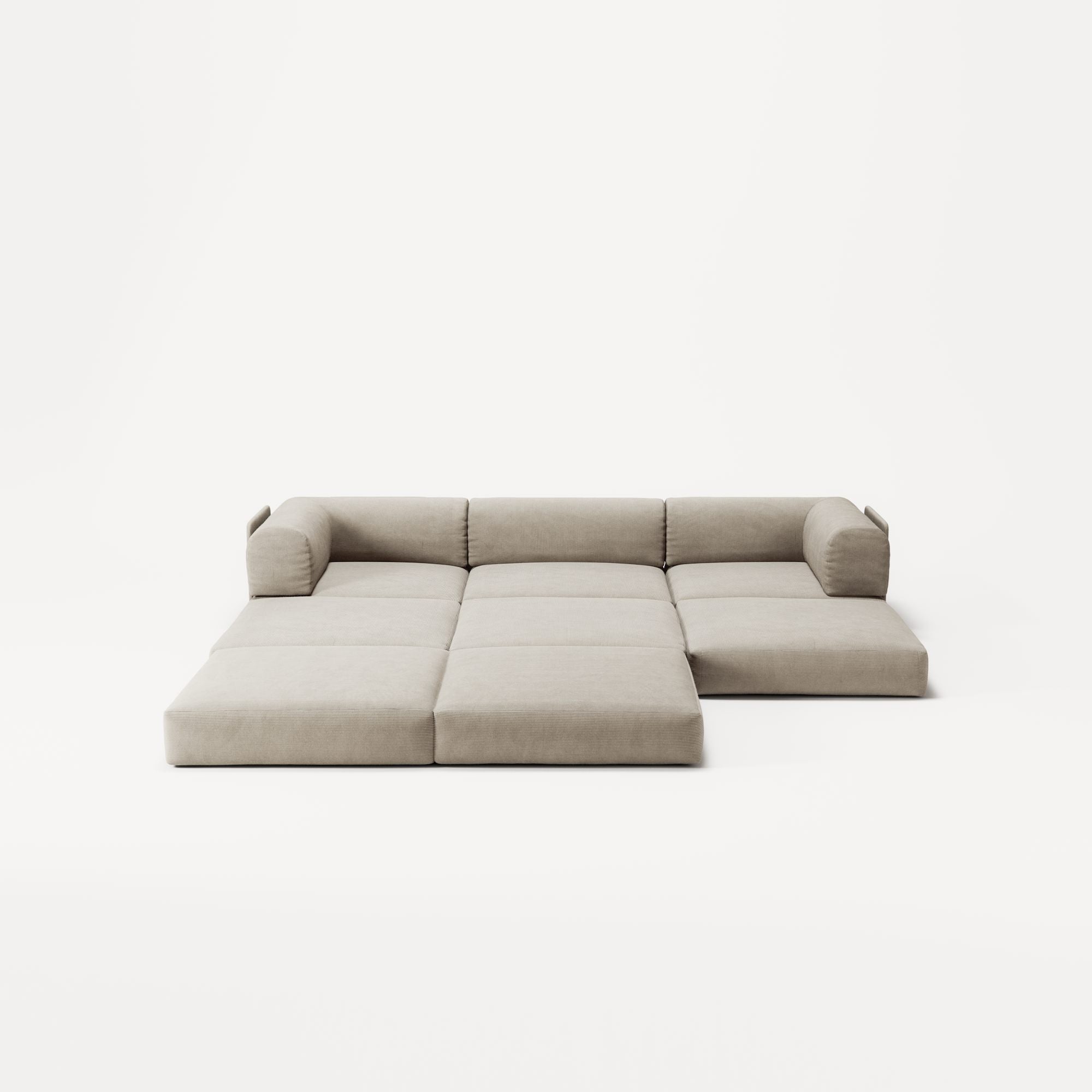 LUNA - 3 Seater with chaise lounge - Left - Corduroy Off-White