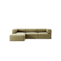 LUNA - 3 Seater with chaise lounge - Left - Corduroy Lime