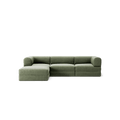LUNA - 3 Seater with chaise lounge - Left - Corduroy Moss Green