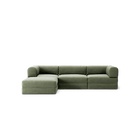 LUNA - 3 Seater with chaise lounge - Left - Corduroy Moss Green