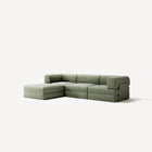 LUNA - 3 Seater with chaise lounge - Left - Corduroy Moss Green