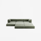LUNA - 3 Seater with chaise lounge - Right - Corduroy Moss Green