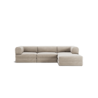 LUNA - 3 Seater with chaise lounge - Right - Corduroy Pale Beige