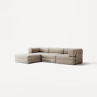 LUNA - 3 Seater with chaise lounge - Left - Corduroy Pale Beige