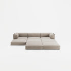 LUNA - 3 Seater with chaise lounge - Right - Corduroy Pale Beige