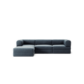 LUNA - 3 Seater with chaise lounge - Left - Corduroy Dark Blue