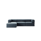 LUNA - 3 Seater with chaise lounge - Left - Corduroy Dark Blue