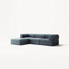 LUNA - 3 Seater with chaise lounge - Left - Corduroy Dark Blue