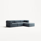 LUNA - 3 Seater with chaise lounge - Right - Corduroy Dark Blue
