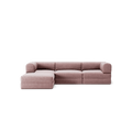 LUNA - 3 Seater with chaise lounge - Left - Corduroy Soft Pink