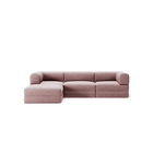 LUNA - 3 Seater with chaise lounge - Left - Corduroy Soft Pink