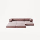 LUNA - 3 Seater with chaise lounge - Left - Corduroy Soft Pink