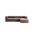 LUNA - 3 Seater with chaise lounge - Right - Corduroy Warm Brown