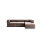LUNA - 3 Seater with chaise lounge - Right - Corduroy Warm Brown