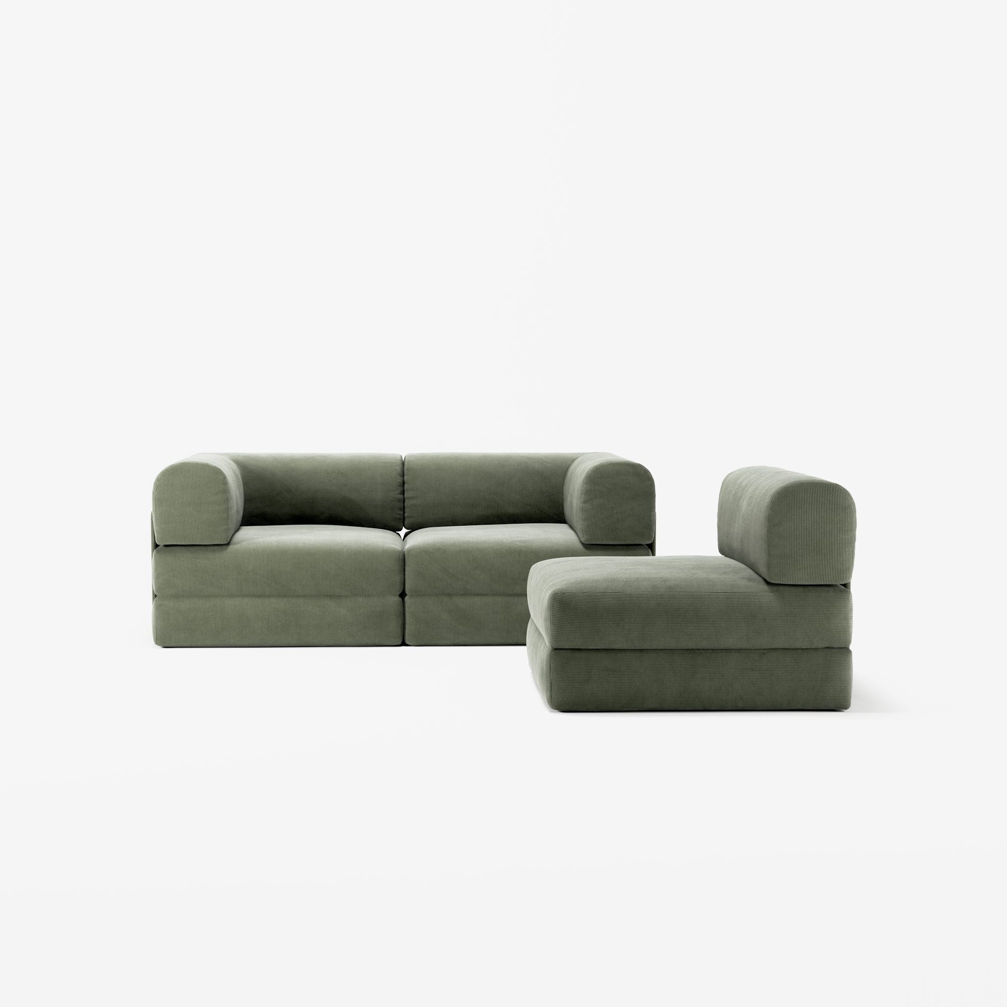 LUNA - 3 Seat - Corduroy Moss Green