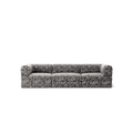LUNA - 3 Seat - Chenille Jacquard Zebra Black White